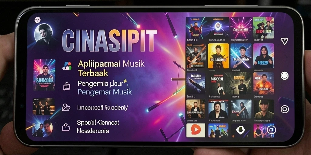 Tampilan menarik dari gameplay CINASIPIT dengan berbagai musik.