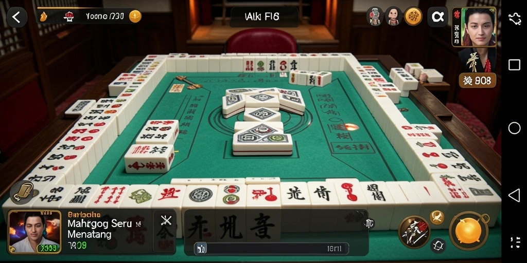 Tampilan menarik dari gameplay Mahjong di FO8.