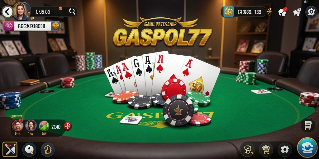 Tampilan menarik dari gameplay Poker di GASPOL77