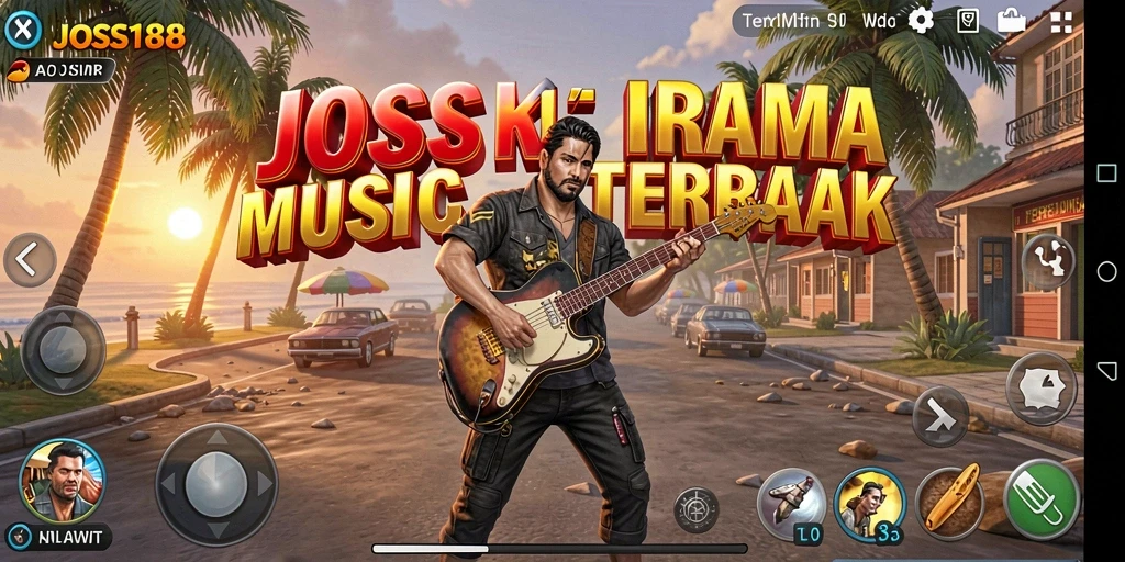 Screenshot utama dari JOSS188 menampilkan antarmuka aplikasi dengan berbagai pilihan lagu.