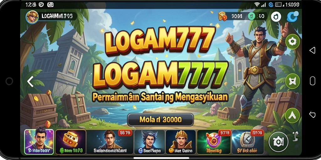Tampilan gameplay LOGAM777 yang penuh warna dan interaktif.