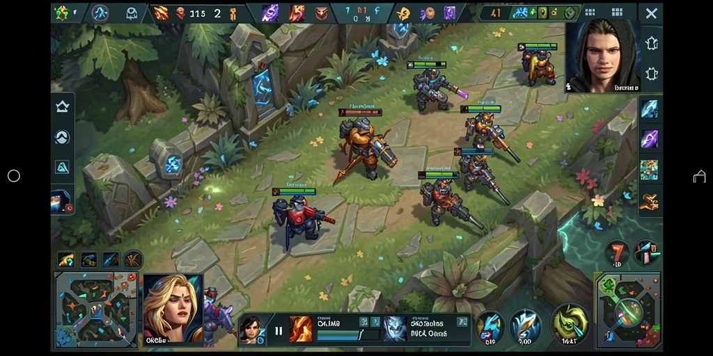 Tampilan gameplay seru dan dinamis di arena MOBA OKJKT.