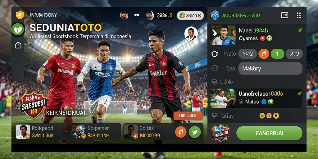 Tampilan utama SEDUNIATOTO dengan antarmuka taruhan olahraga.