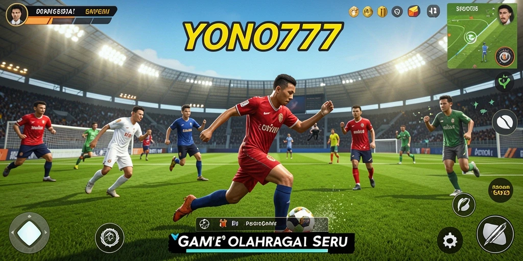 Tampilan gameplay <strong>YONO777</strong> dengan aksi olahraga yang mengesankan.